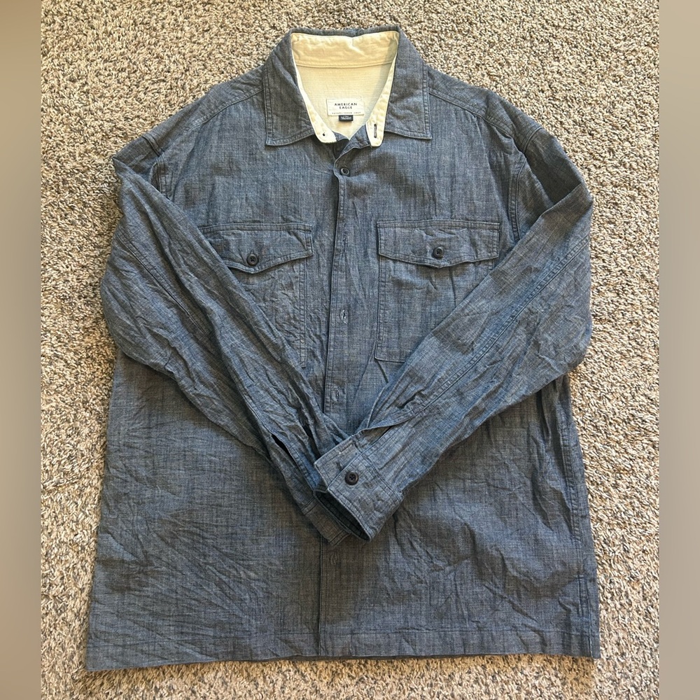 American Eagle Outfitters Men's Chambray/Denim Shirt